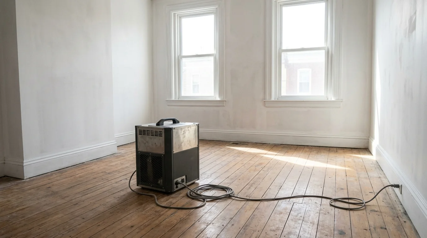 Air treatment machine running in an empty primed bedroom